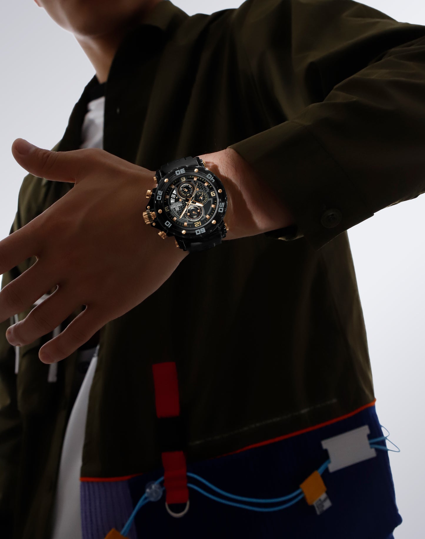 NF7123 Black with Yellow Chronograph dial Analog Watch