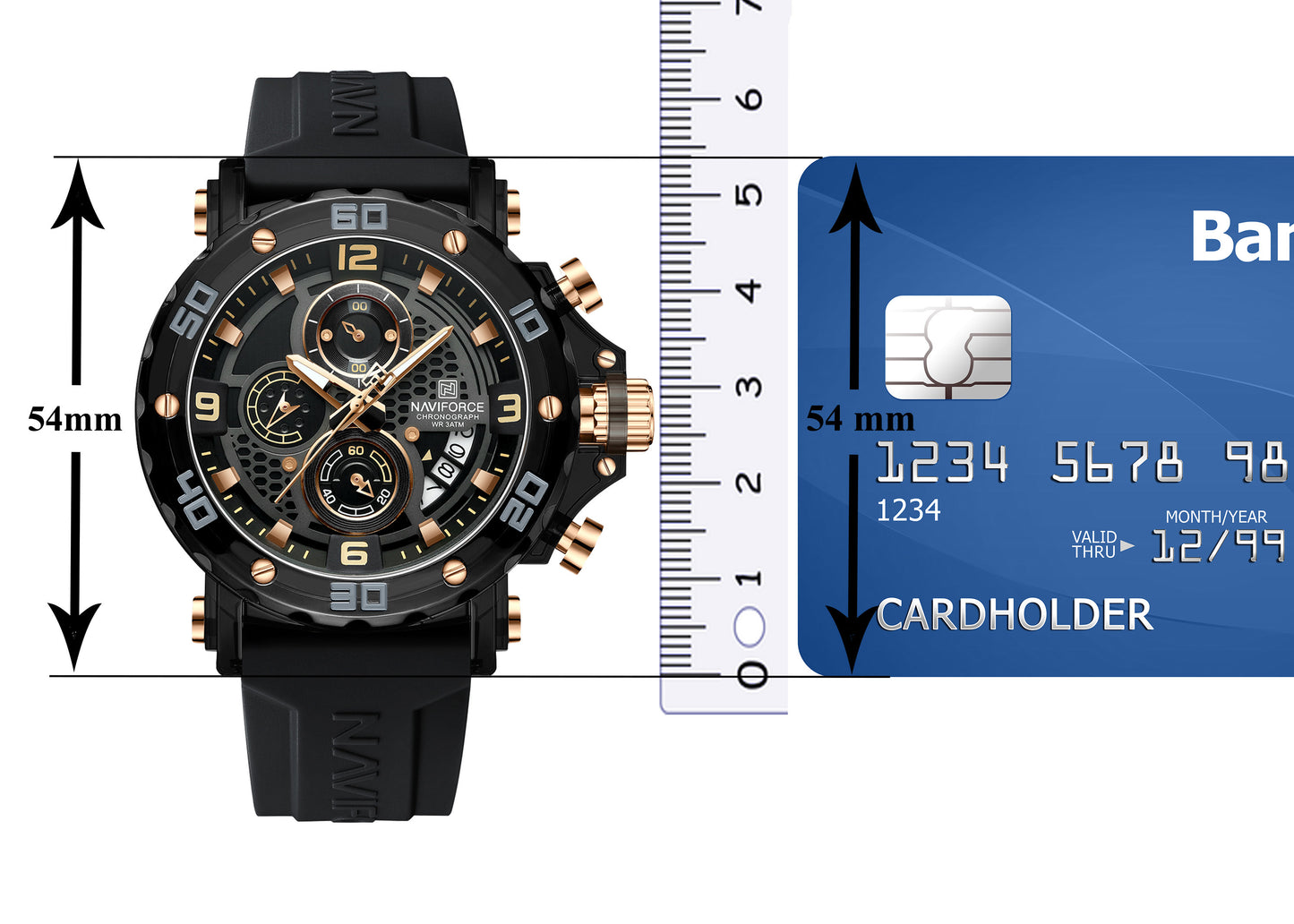 NF7123 Black with Yellow Chronograph dial Analog Watch