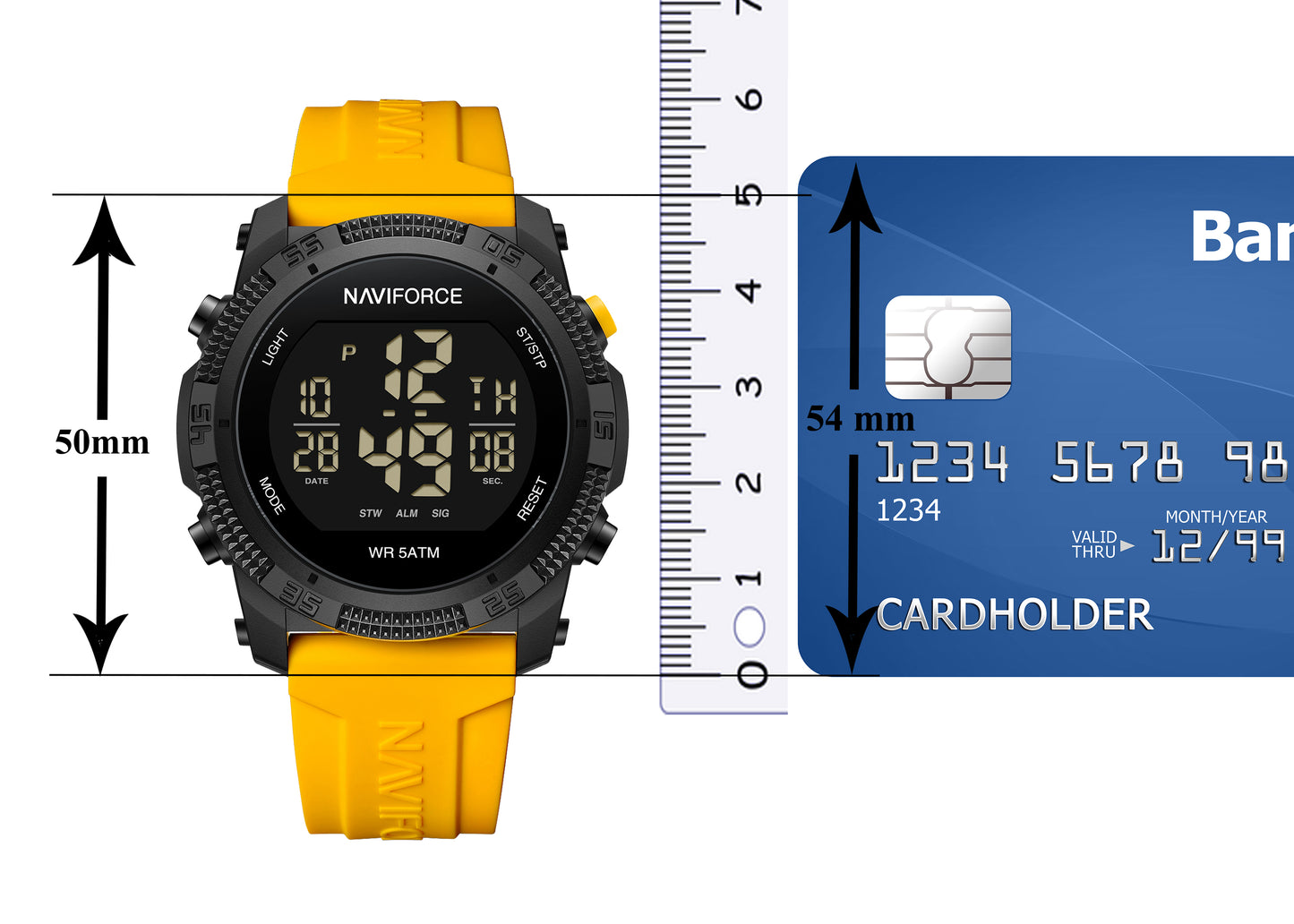 NF7104 Yellow Silicon Strap Digital Watch