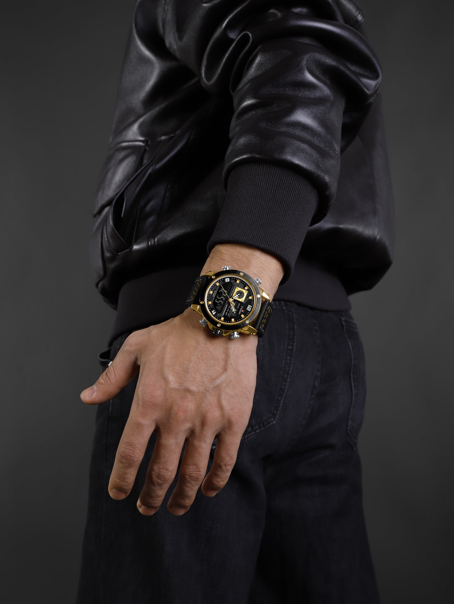 Naviforce NF9236 Black Strap Military Style Analog-Digital Watch