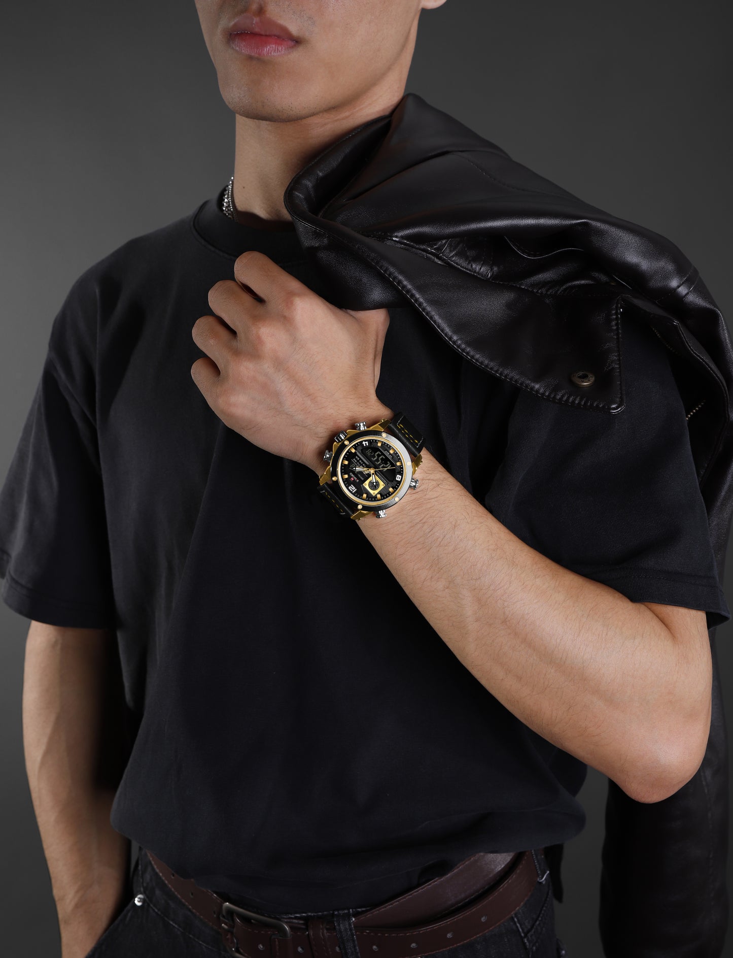 Naviforce NF9236 Black Strap Military Style Analog-Digital Watch