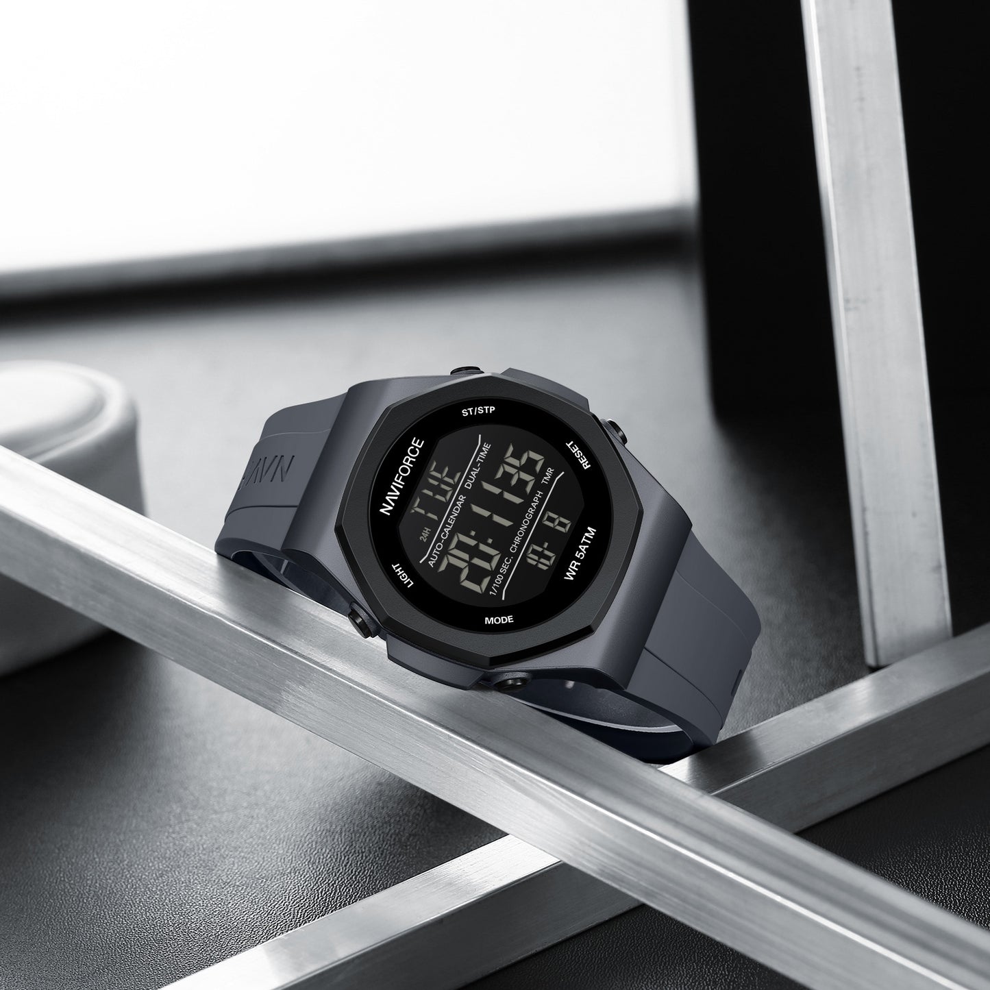 NF7117 Gray Silicon Strap Digital Watch