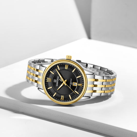 Naviforce NF8040G: Classic Roman Numeral Watch for Men