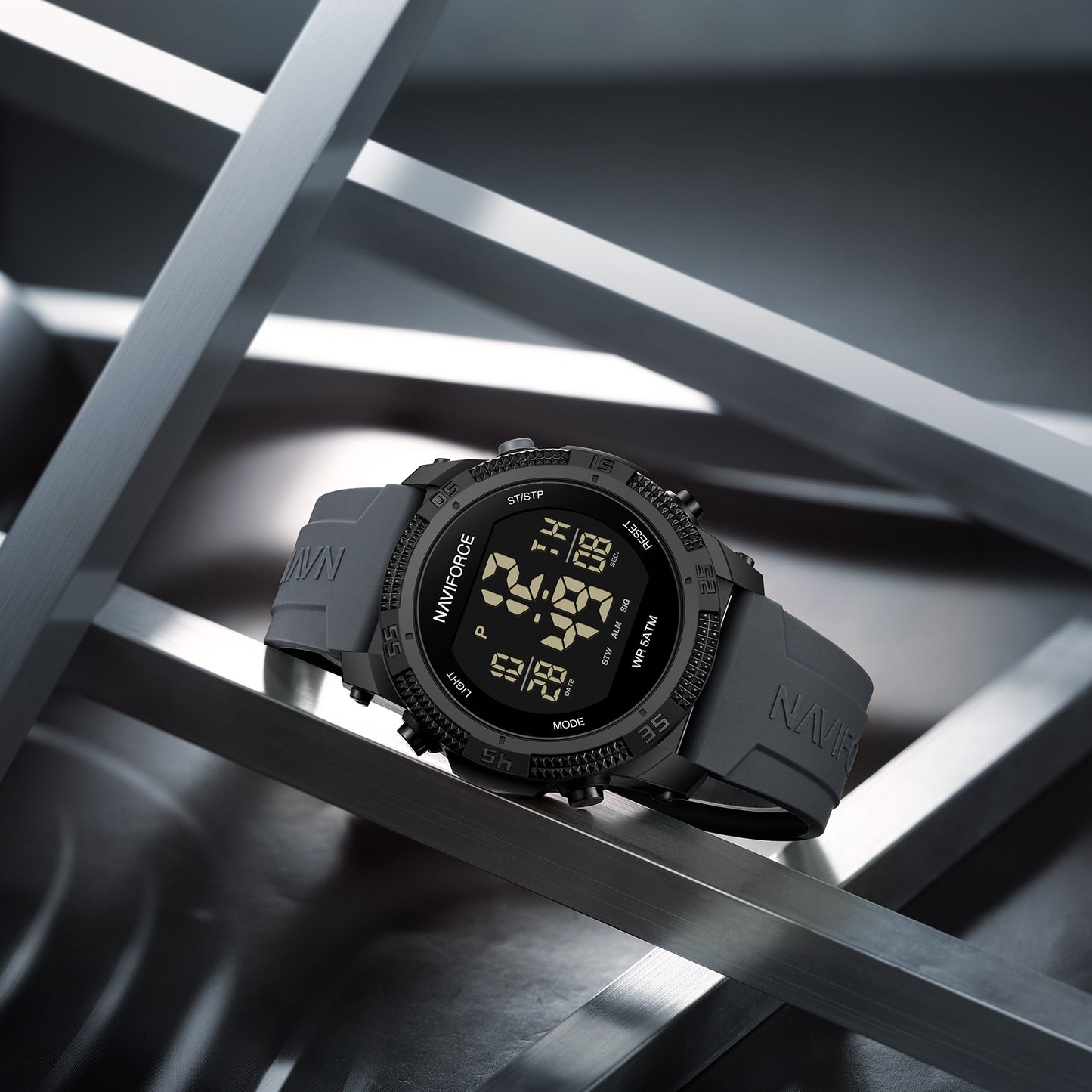 NF7104 Grey Silicon Strap Digital Watch