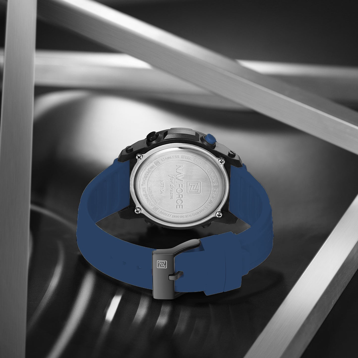 NF7104 Blue Silicon Strap Digital Watch