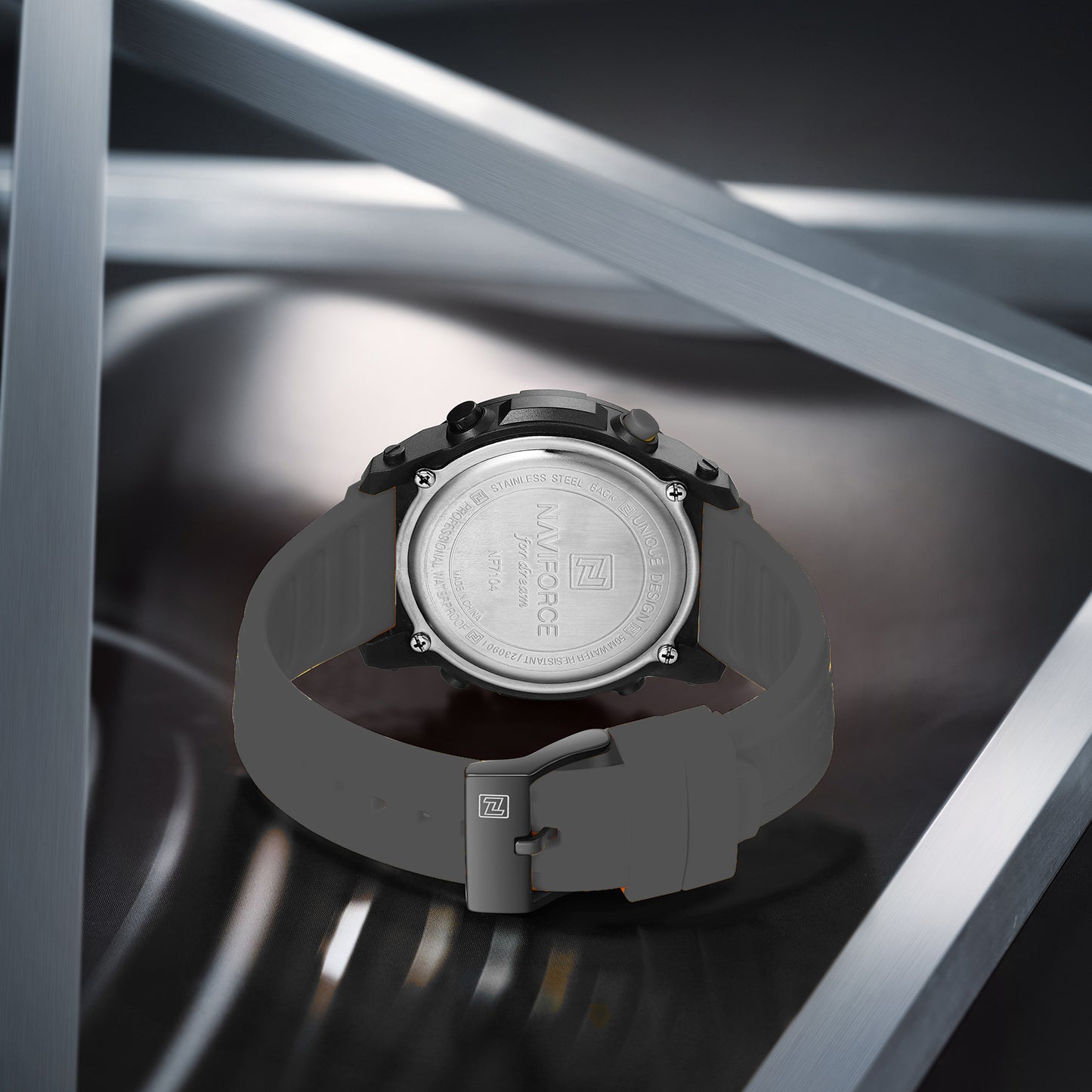 NF7104 Grey Silicon Strap Digital Watch