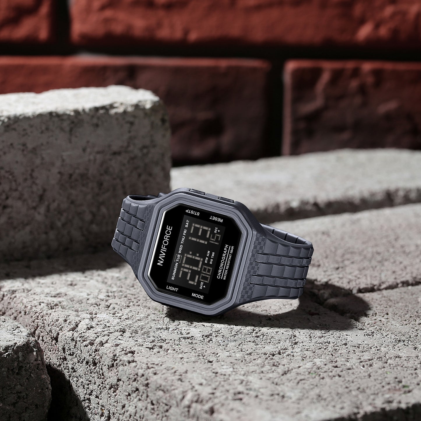 NF7116 Grey LCD Display Multifunctional Digital Watch