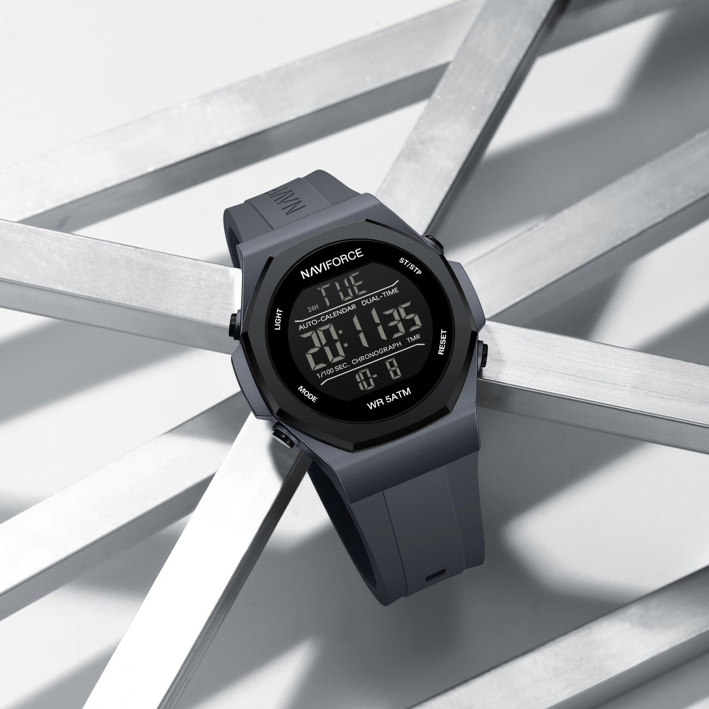 NF7117 Gray Silicon Strap Digital Watch