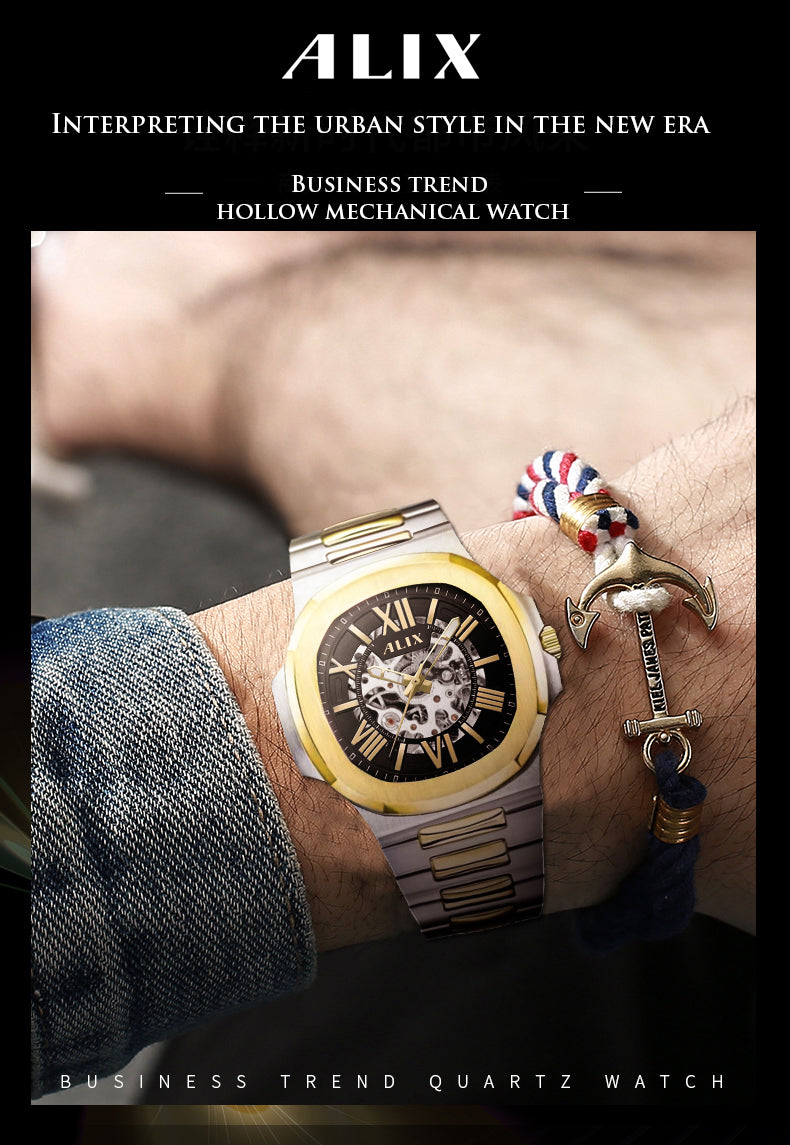 AL2904 Silver-Gold premium Analog Watch