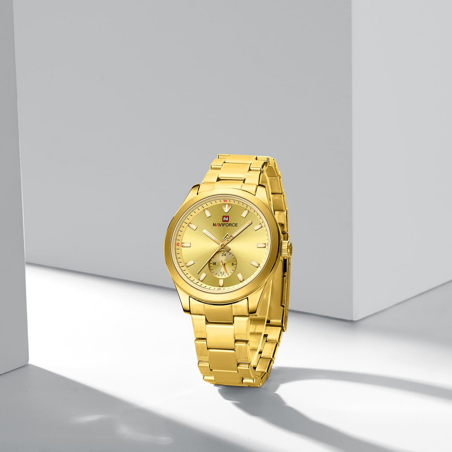 Naviforce NF9231 Gold Dial Classic Modern Looking Analog Watch