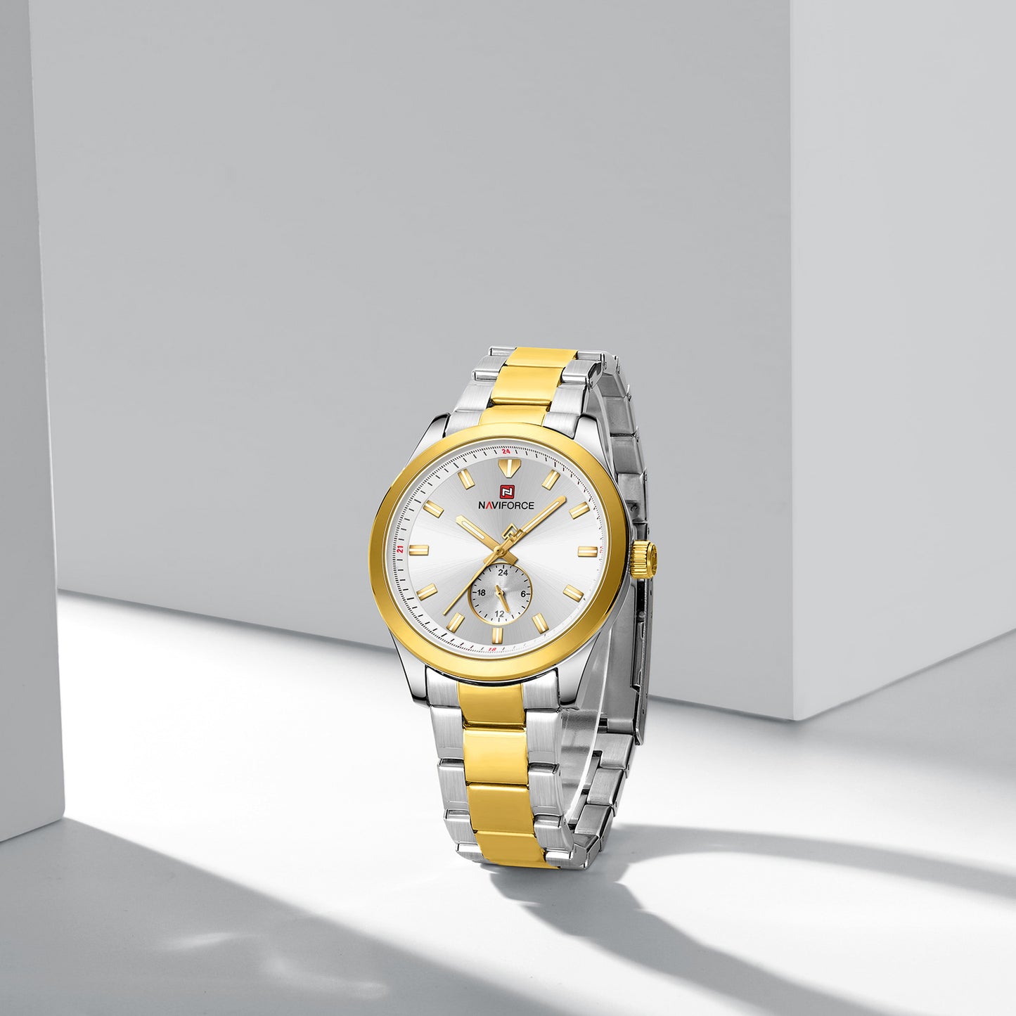 Naviforce NF9231 White Dial Classic Modern Looking Analog Watch