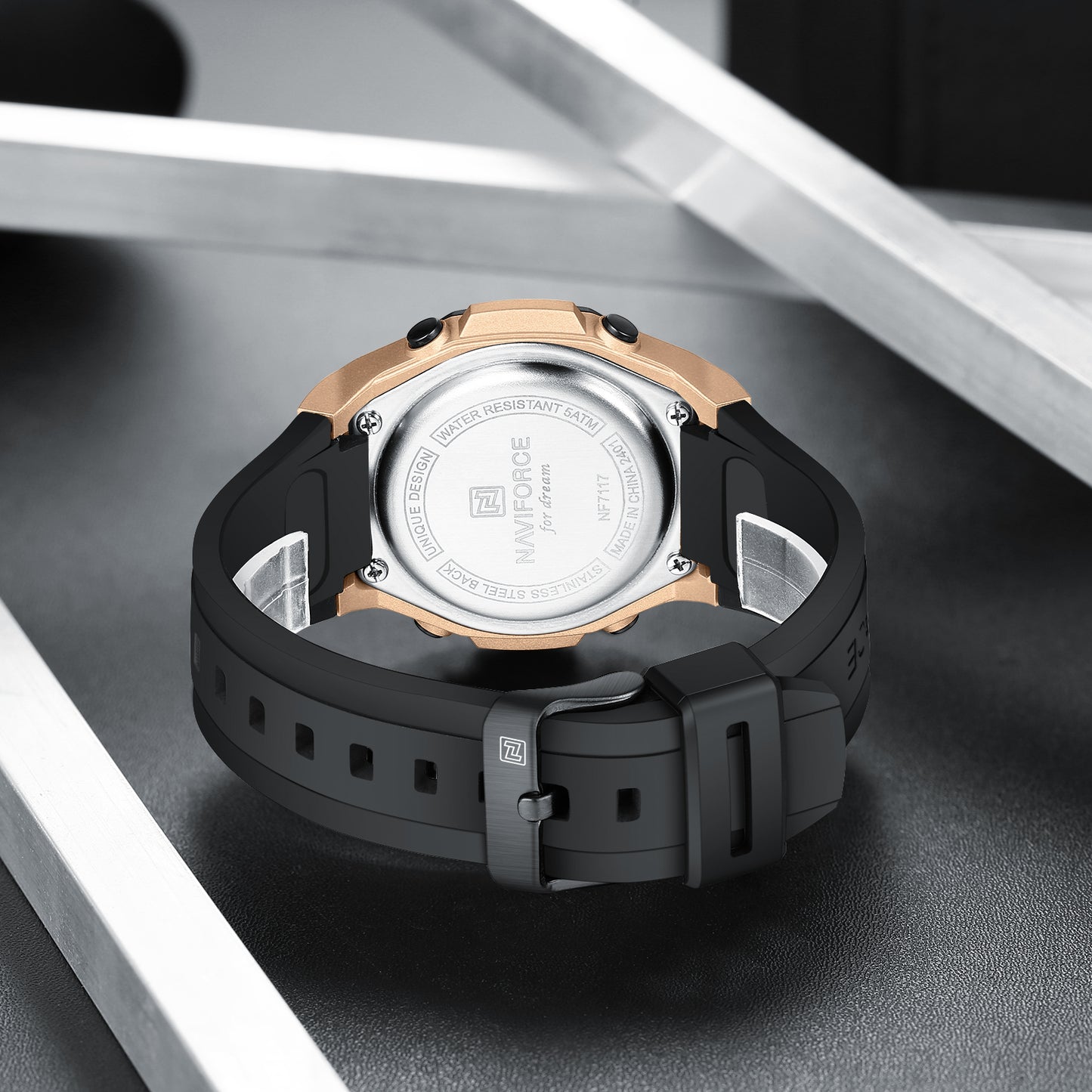 NF7117 Black Silicon Strap Digital Watch