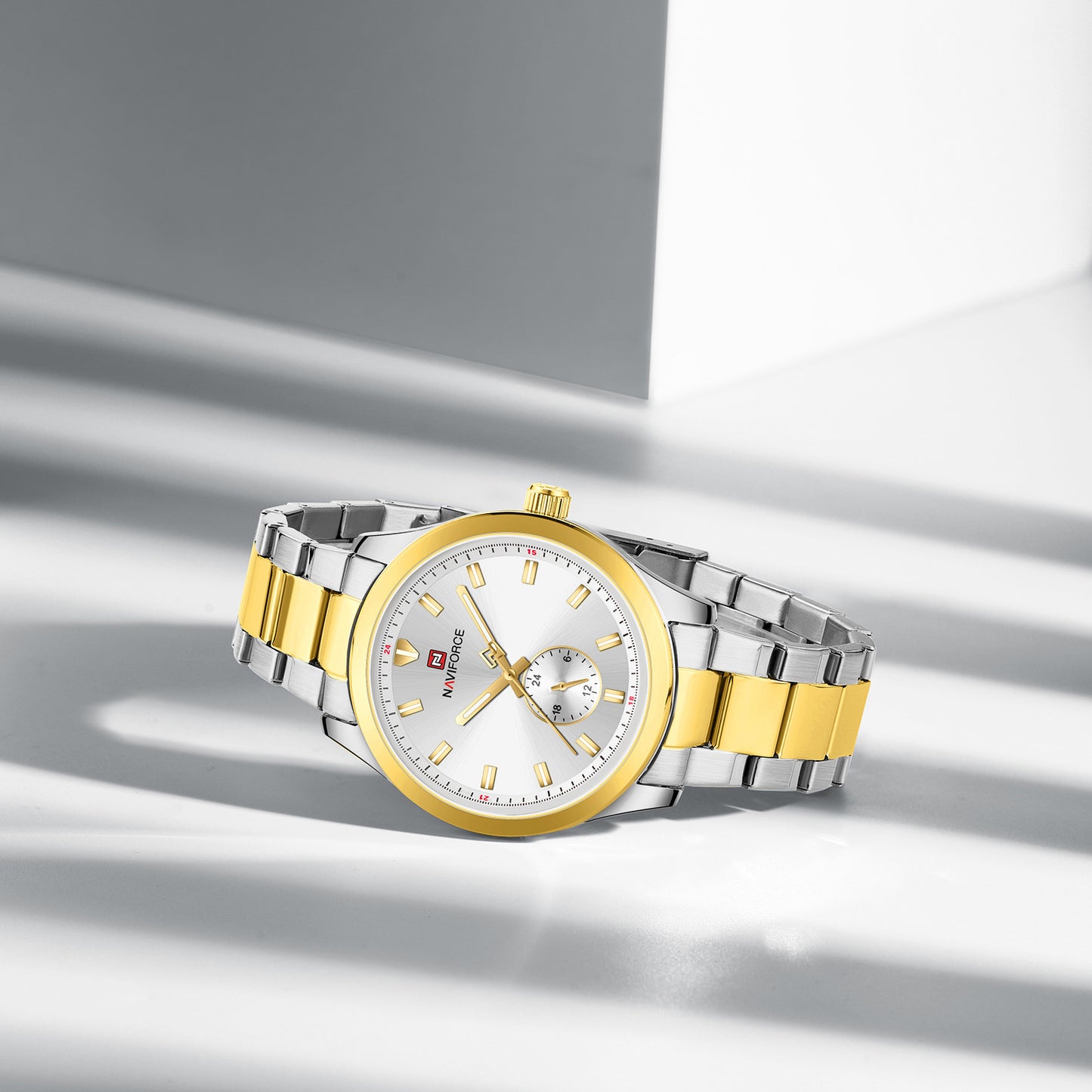 Naviforce NF9231 White Dial Classic Modern Looking Analog Watch