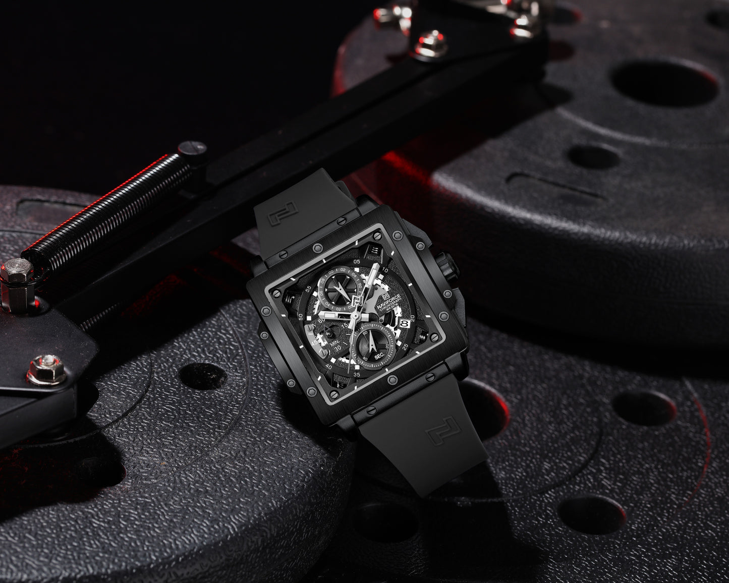 Naviforce NF8064 Elegant Square Black dial Analog watch