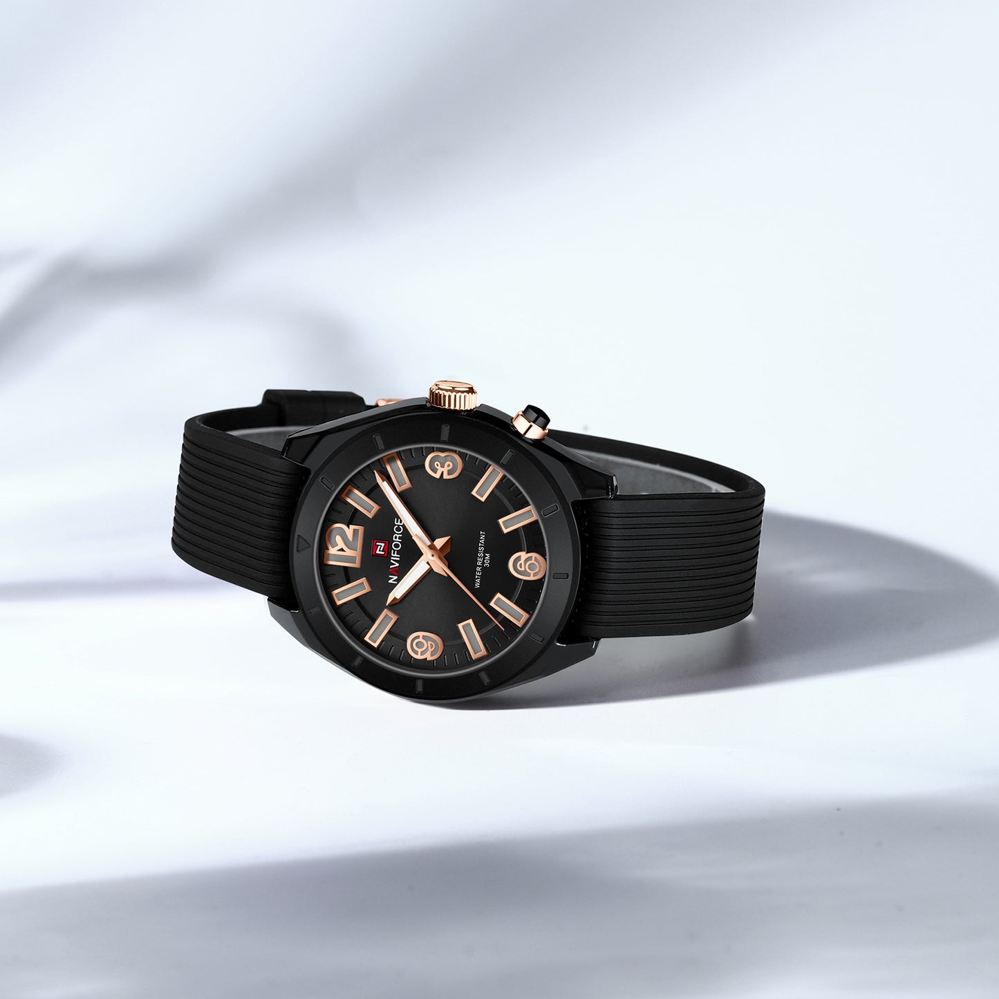 NF7103 Black stylish and attractive silicone strap Analog Watch