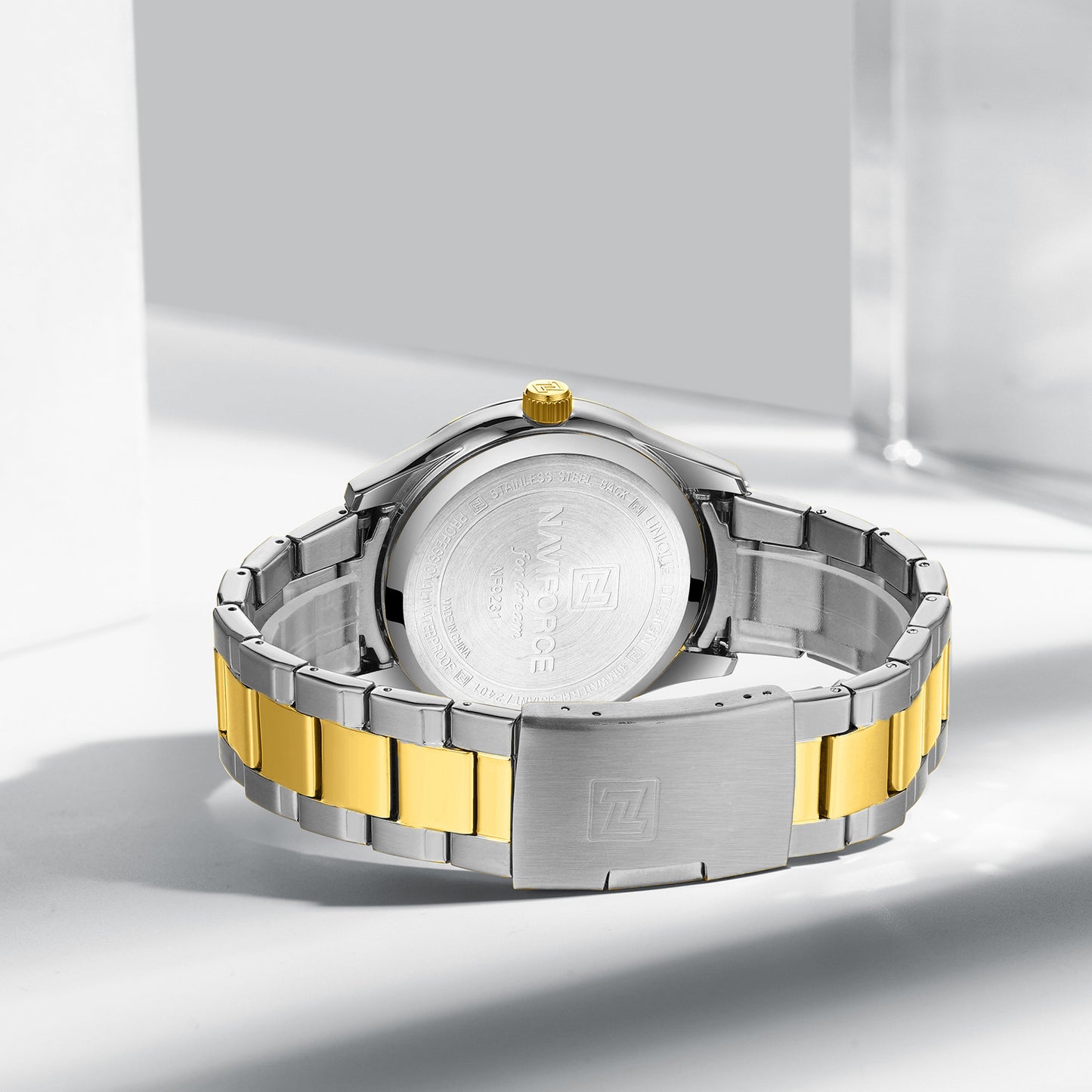 Naviforce NF9231 White Dial Classic Modern Looking Analog Watch
