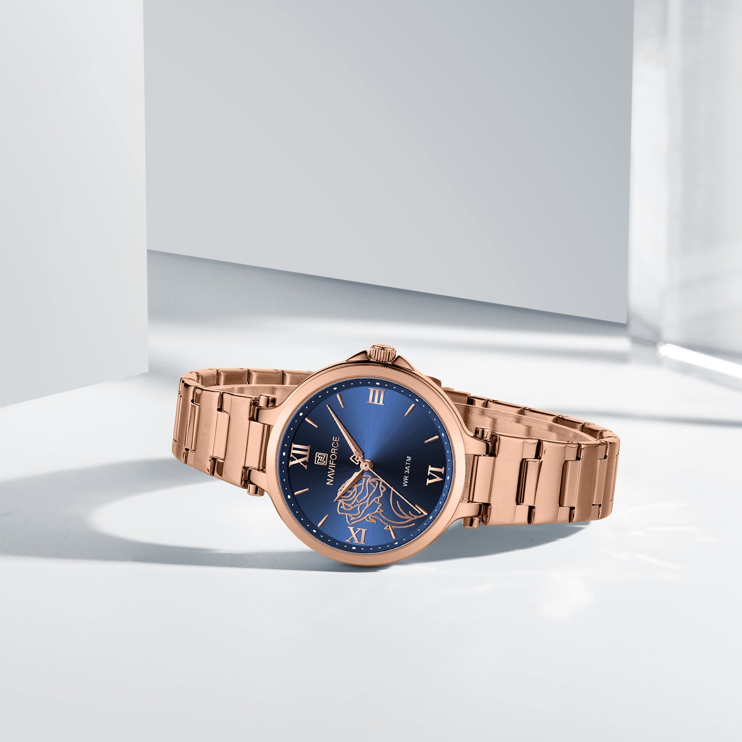 NF5060 Blue dial with rosegold strap Analog Watch