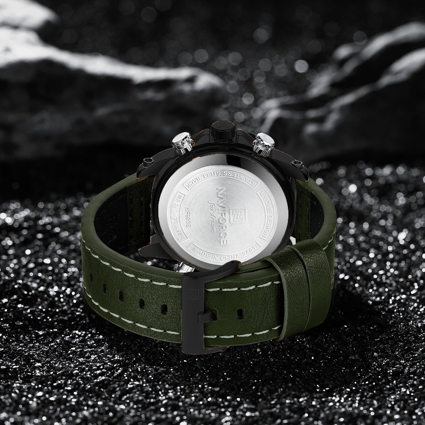 Naviforce NF9236 Green Strap Military Style Analog-Digital Watch