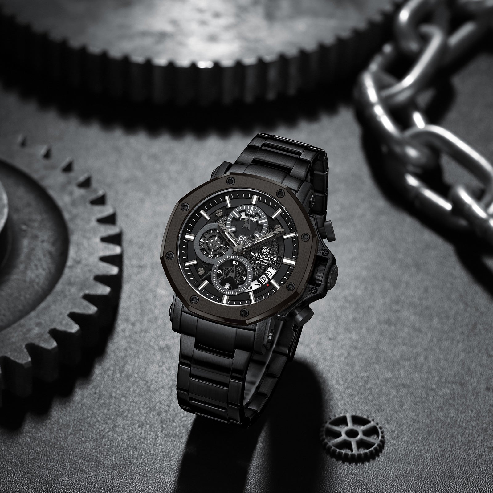 Naviforce NF8065 Black Stainless Steel Analog watch