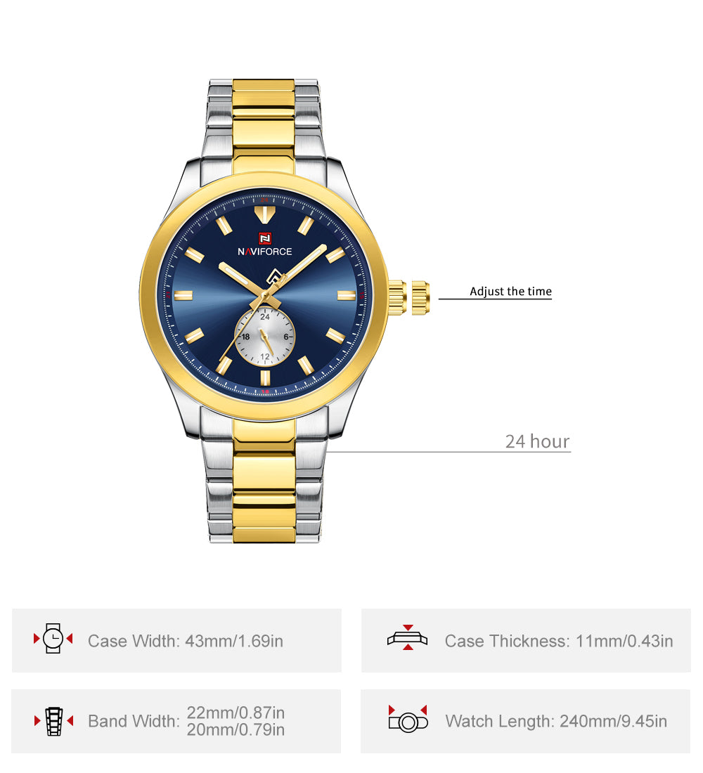 Naviforce NF9231 Blue Dial Classic Modern Looking Analog Watch