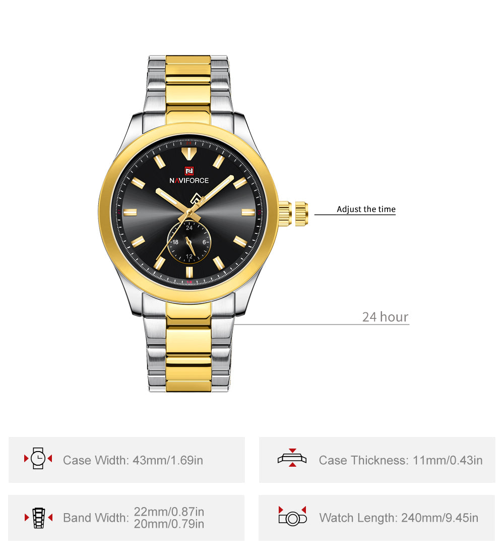 Naviforce NF9231 Black Dial Classic Modern Looking Analog Watch