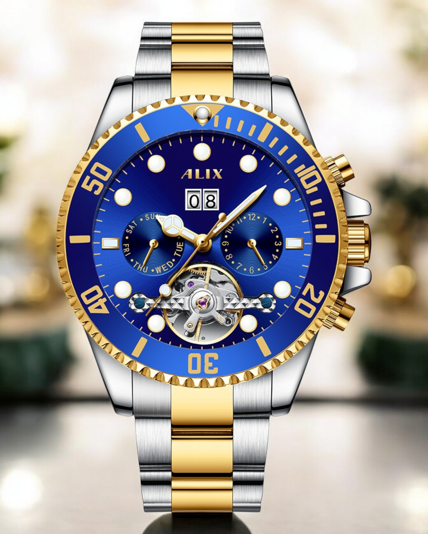 AL2907 Luxurious Blue dial Automatic Analog Watch