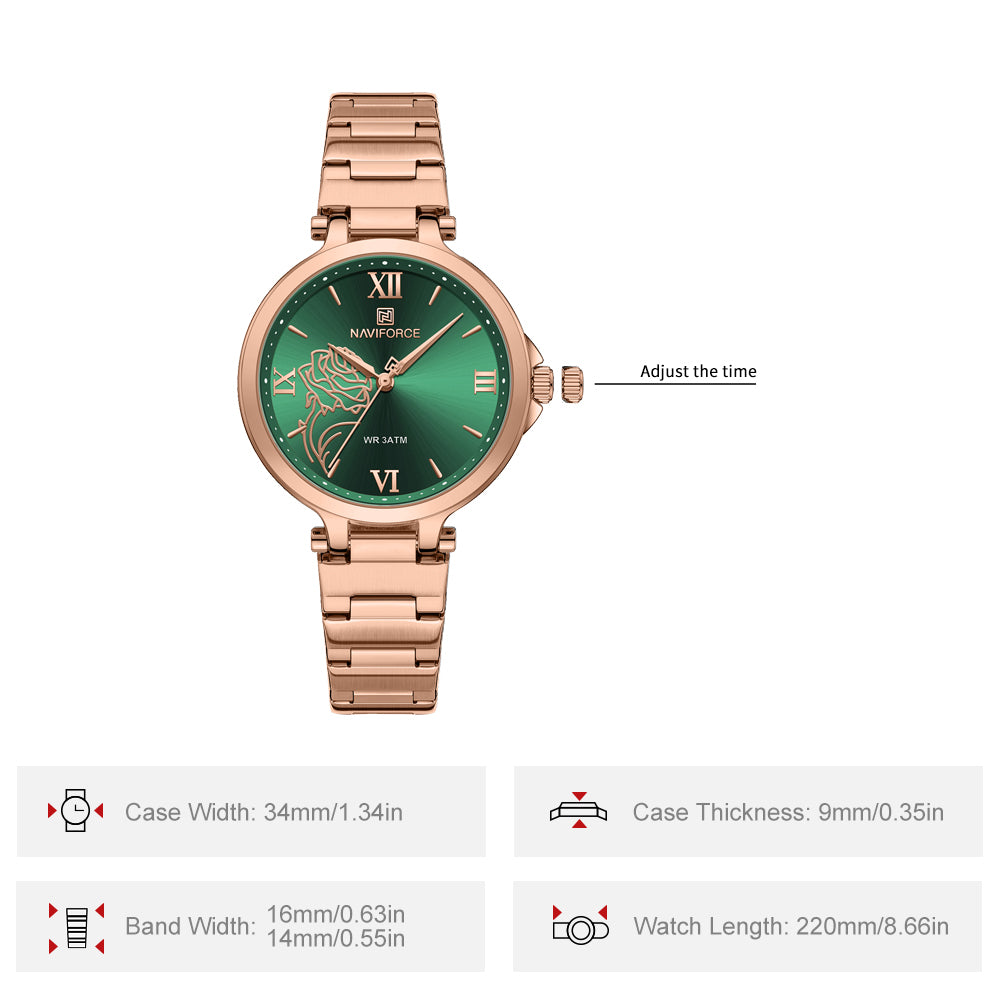 NF5060 White dial with gold strap Analog Watch