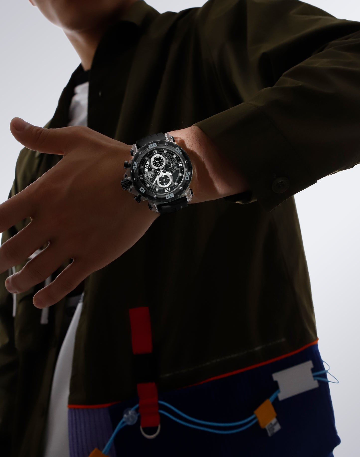 NF7123 Black with White Chronograph dial Analog Watch