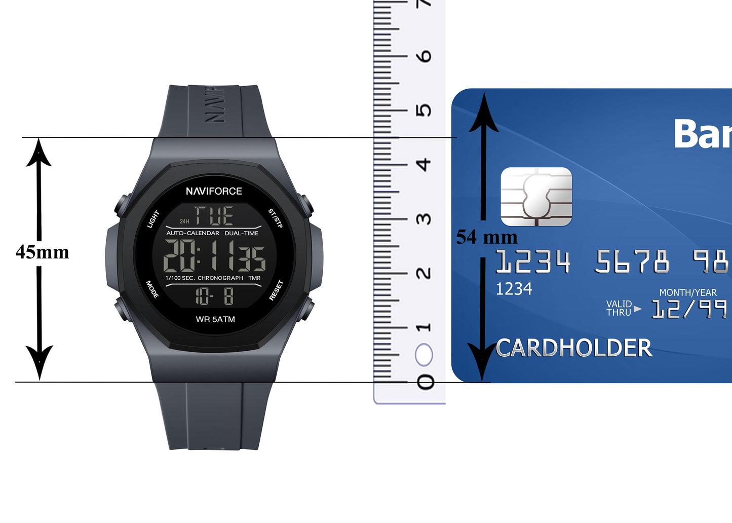 NF7117 Gray Silicon Strap Digital Watch
