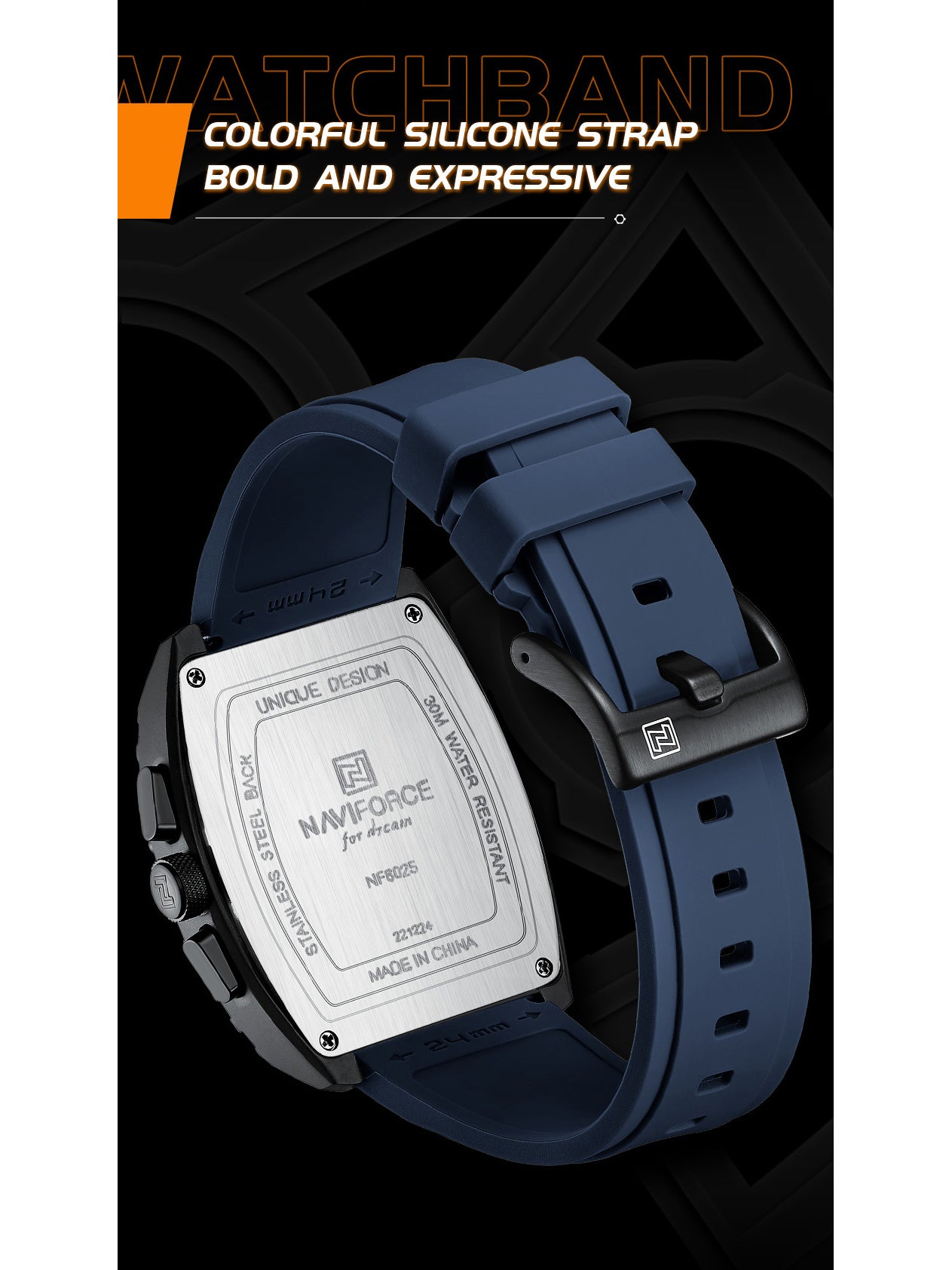NF8025 Blue chronohgraph watch for men - NAVIFORCE