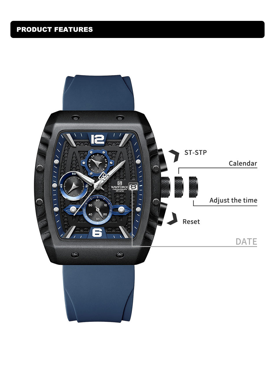 NF8025 Blue chronohgraph watch for men - NAVIFORCE