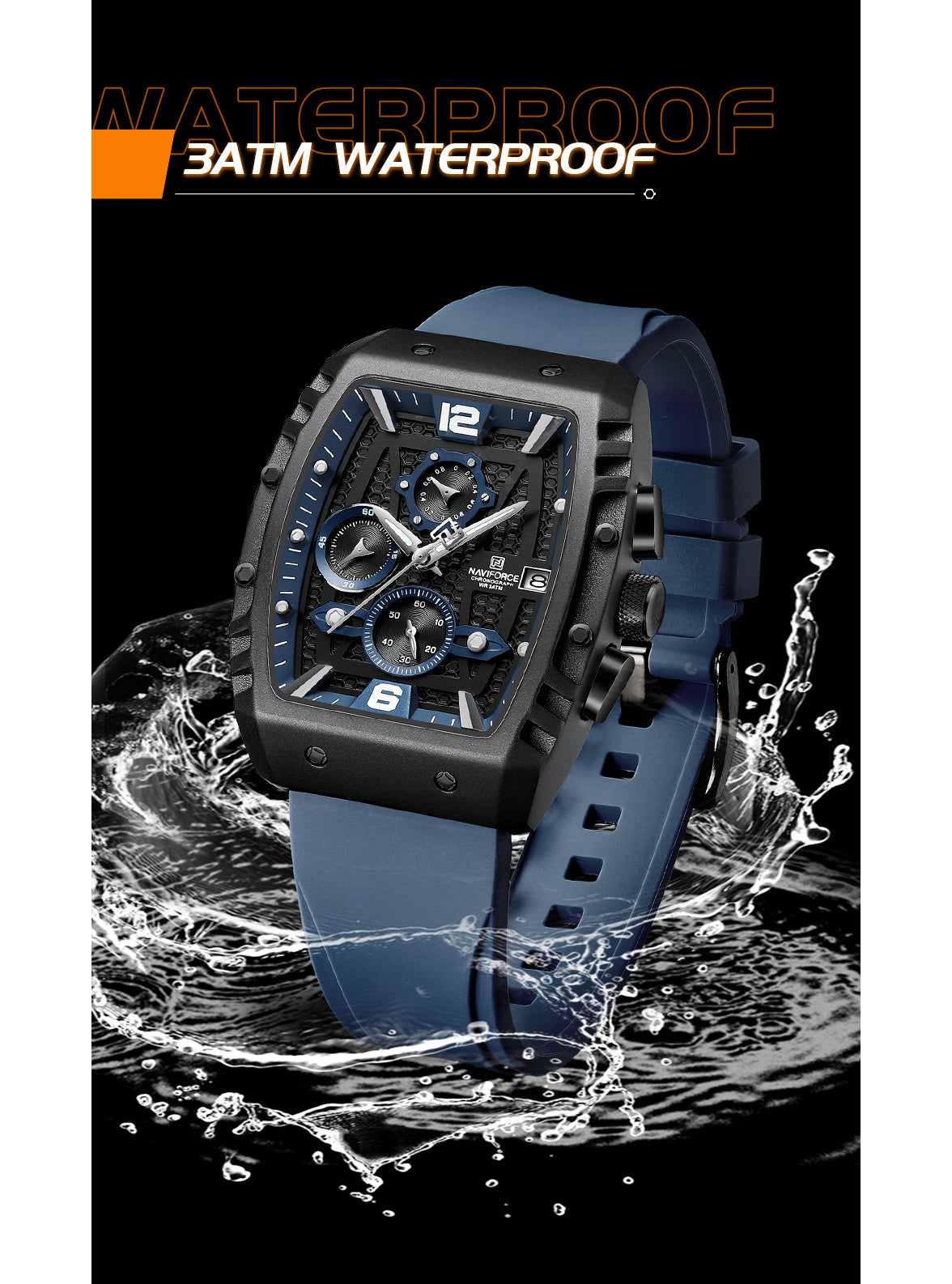 NF8025 Blue chronohgraph watch for men - NAVIFORCE