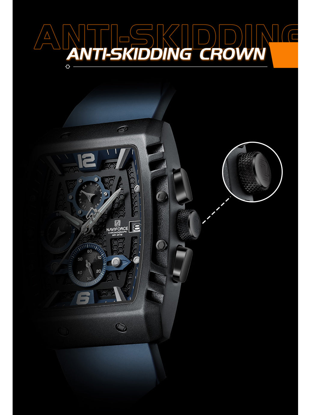NF8025 Blue chronohgraph watch for men - NAVIFORCE