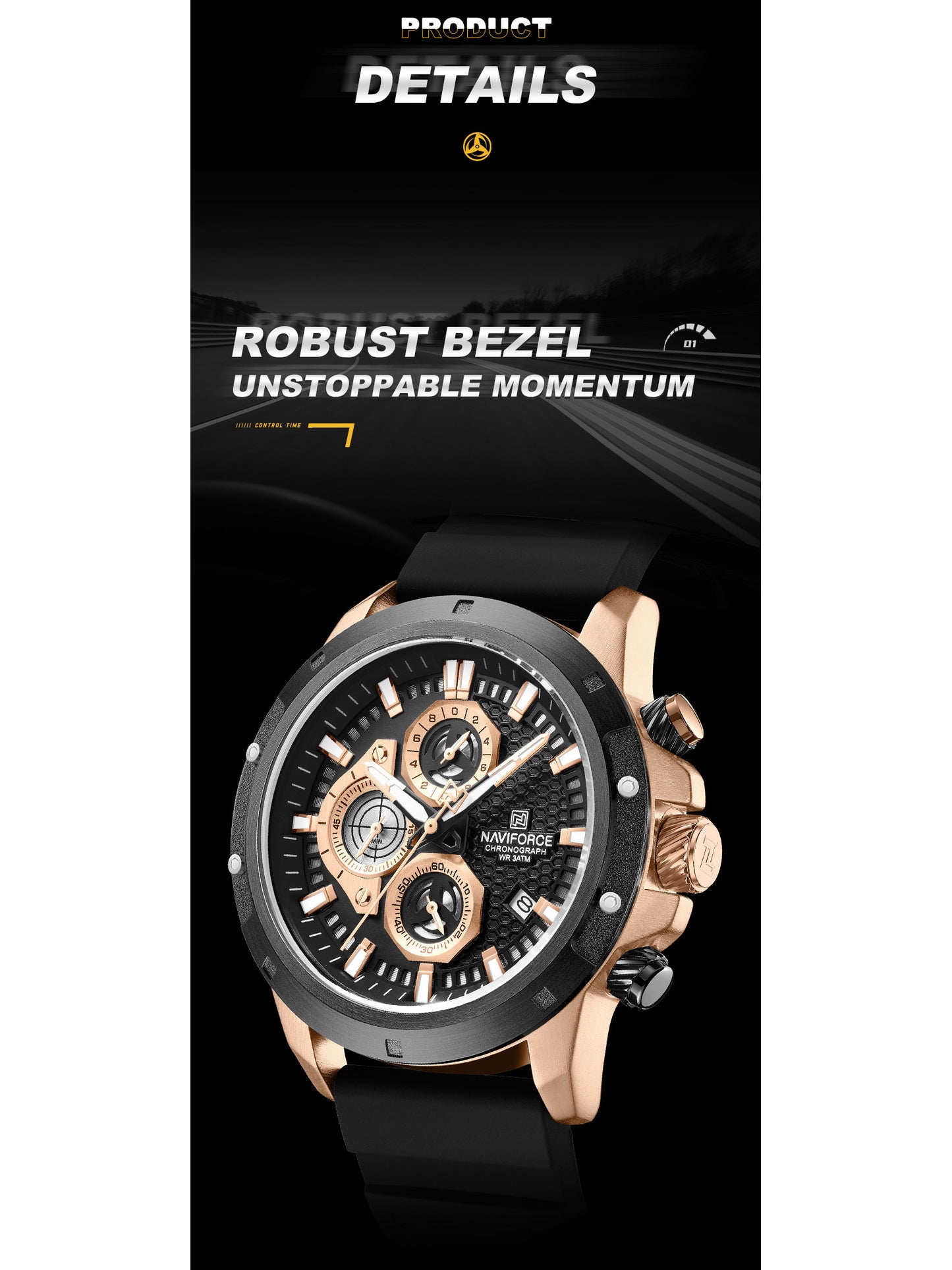 NF8036 Chronograph Date Display Analog watch for men - NAVIFORCE