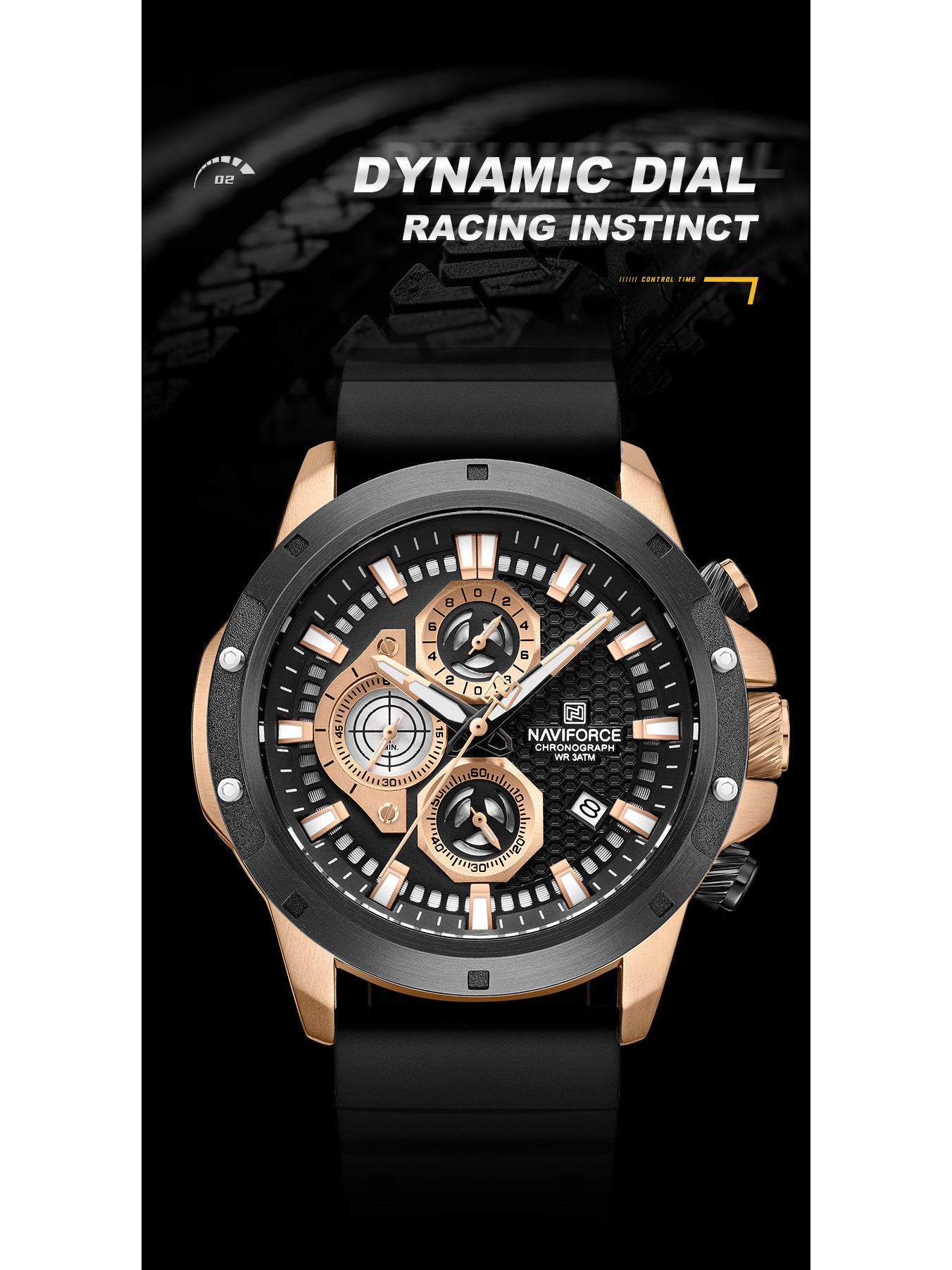 NF8036 Chronograph Date Display Analog watch for men - NAVIFORCE