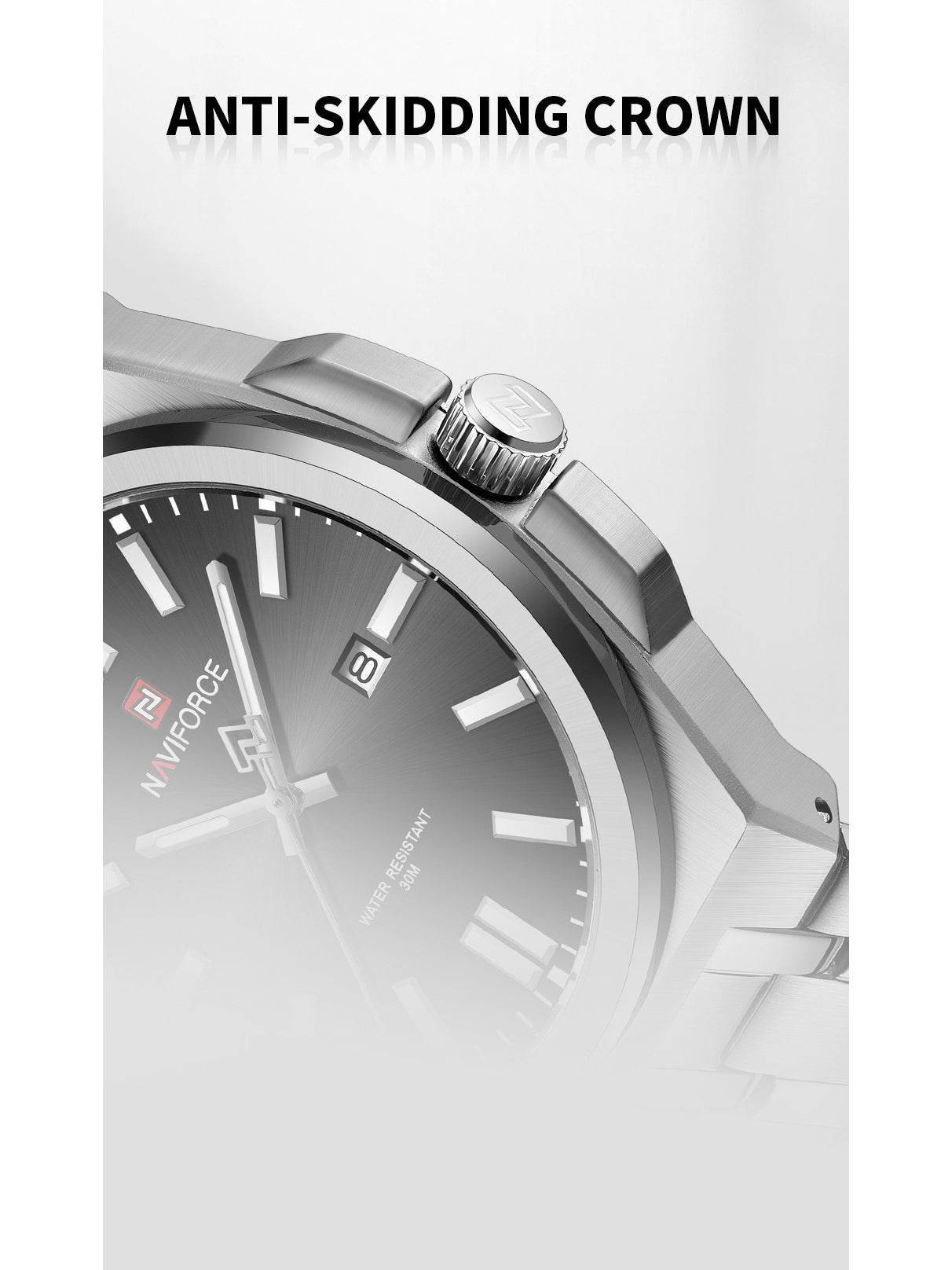 NF9226 Silver-Black Analog time&date watch for men - NAVIFORCE