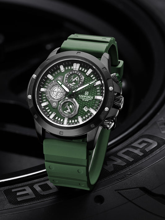 NF8036 Green Chronograph Date Display Analog mens watch - NAVIFORCE
