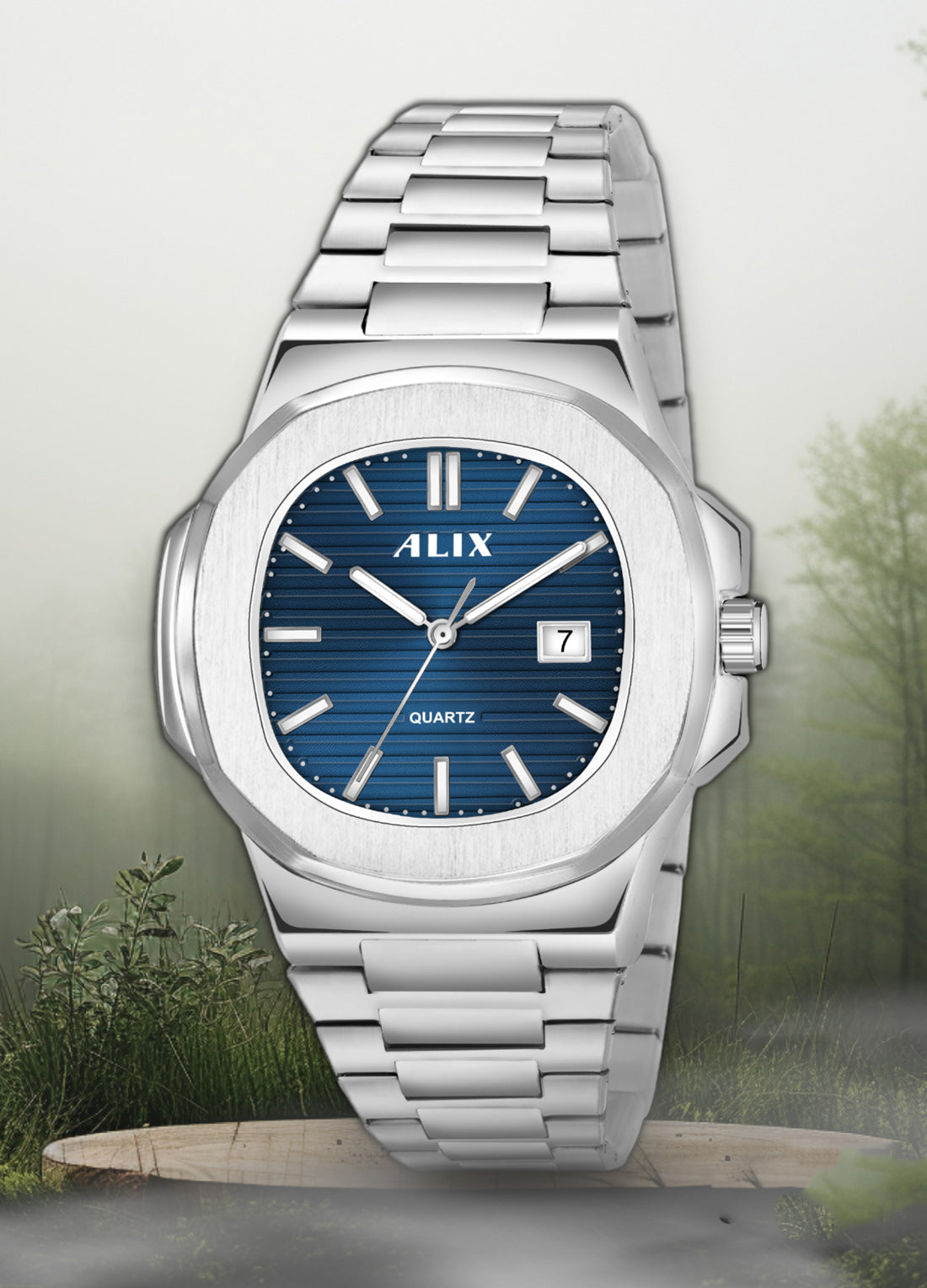 AL3052 Blue dial stainless steel Analog Watch