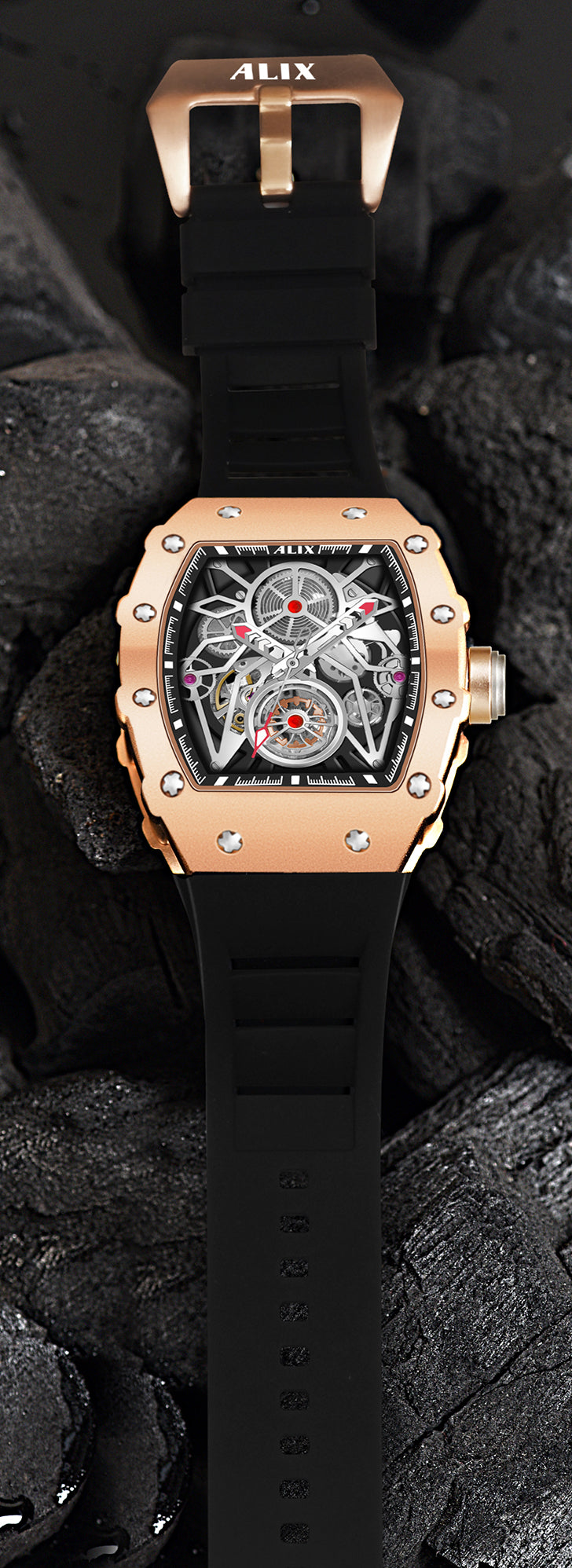 Al2909 Rosegold&Black Automatic Analog Watch