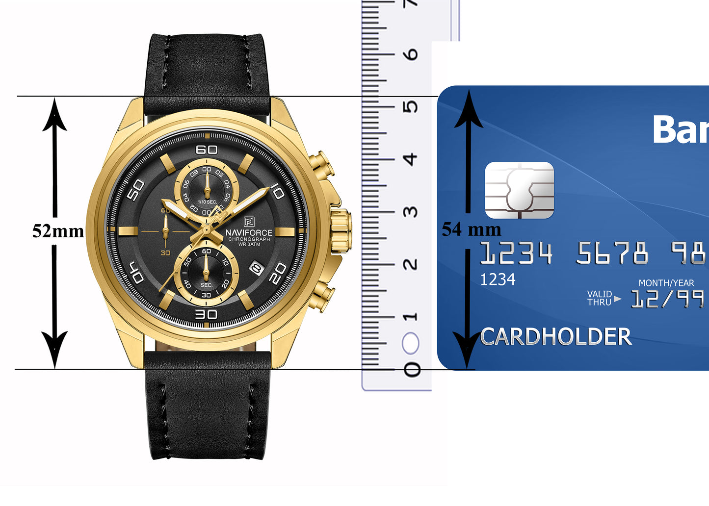 Naviforce NF8075 Gold-Black Military Style Men’s Analog Watch