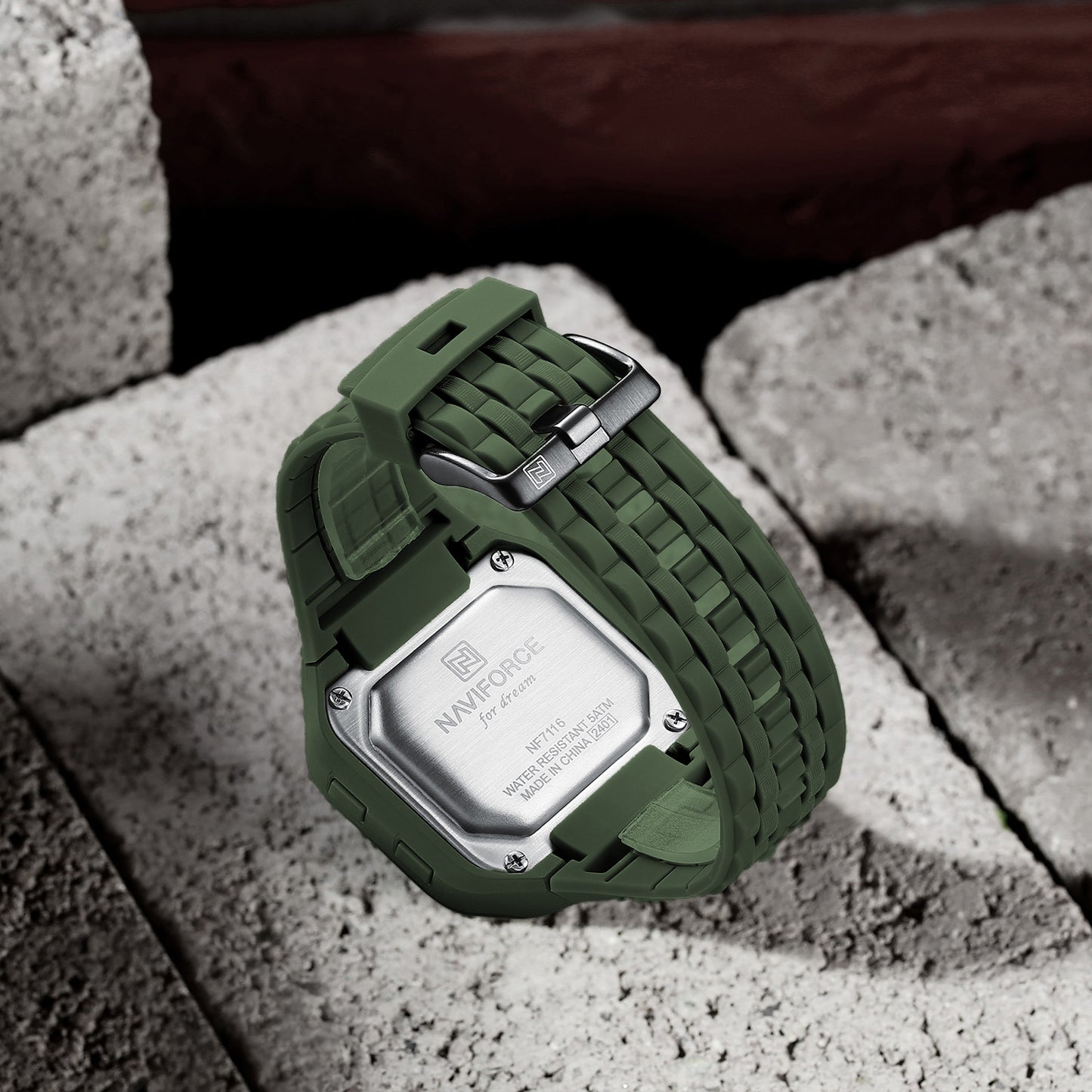 NF7116 Green LCD Display Multifunctional Digital Watch