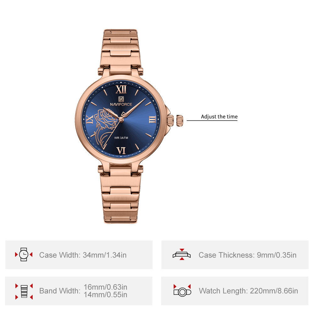 NF5060 Blue dial with rosegold strap Analog Watch