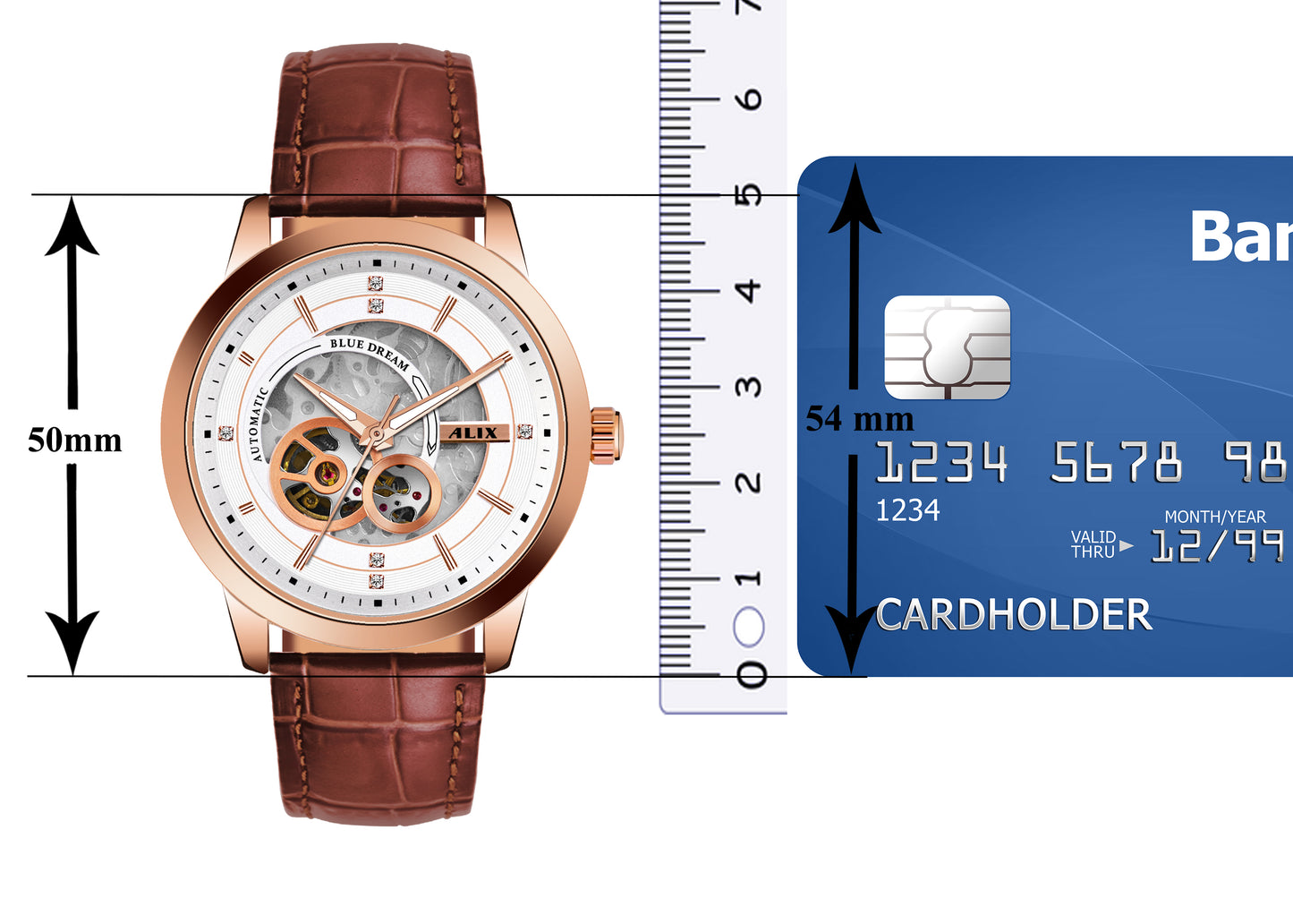 Al2910 Brown Leather Strap Automatic Analog Watch