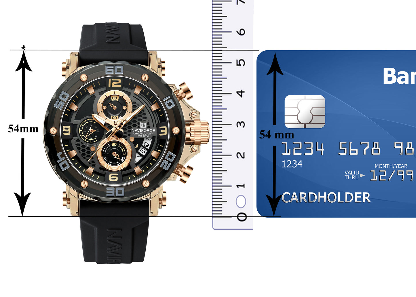 NF7123 Black with Rosegold Chronograph dial Analog Watch