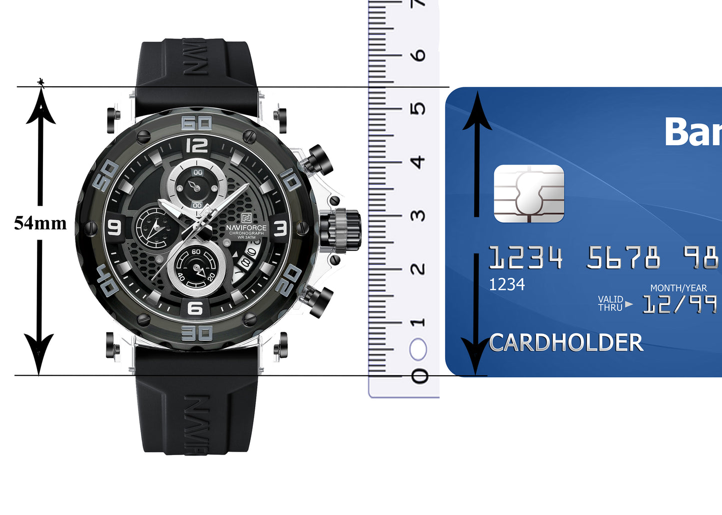 NF7123 Black with White Chronograph dial Analog Watch