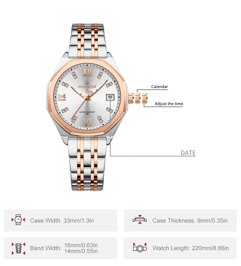 NF5052 White dial with Rosegold strap Analog Watch