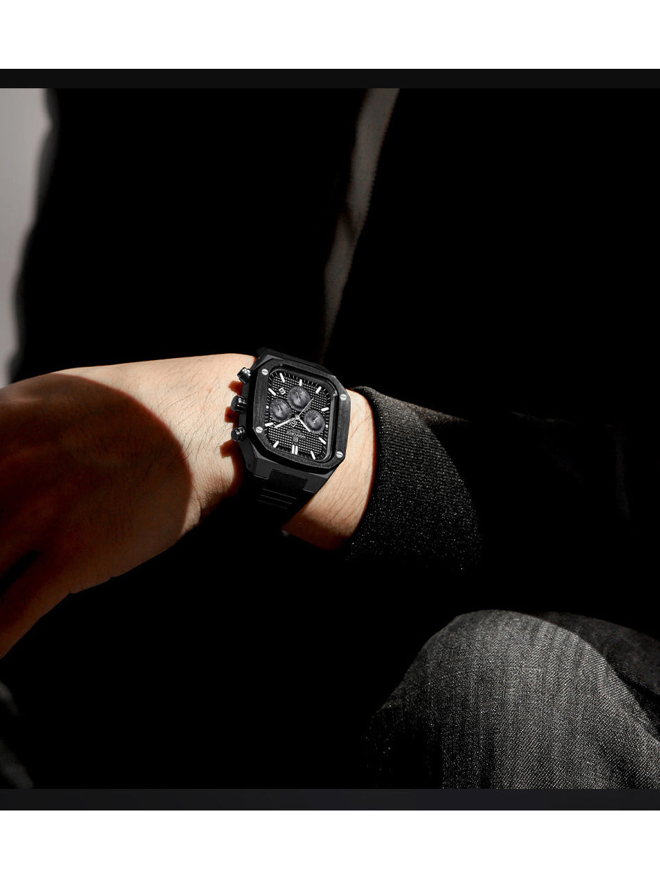 NF8037 Black chronograph watch for men - NAVIFORCE