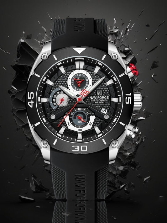 NF8038 Black Multi-Function Chronograph men watch - NAVIFORCE