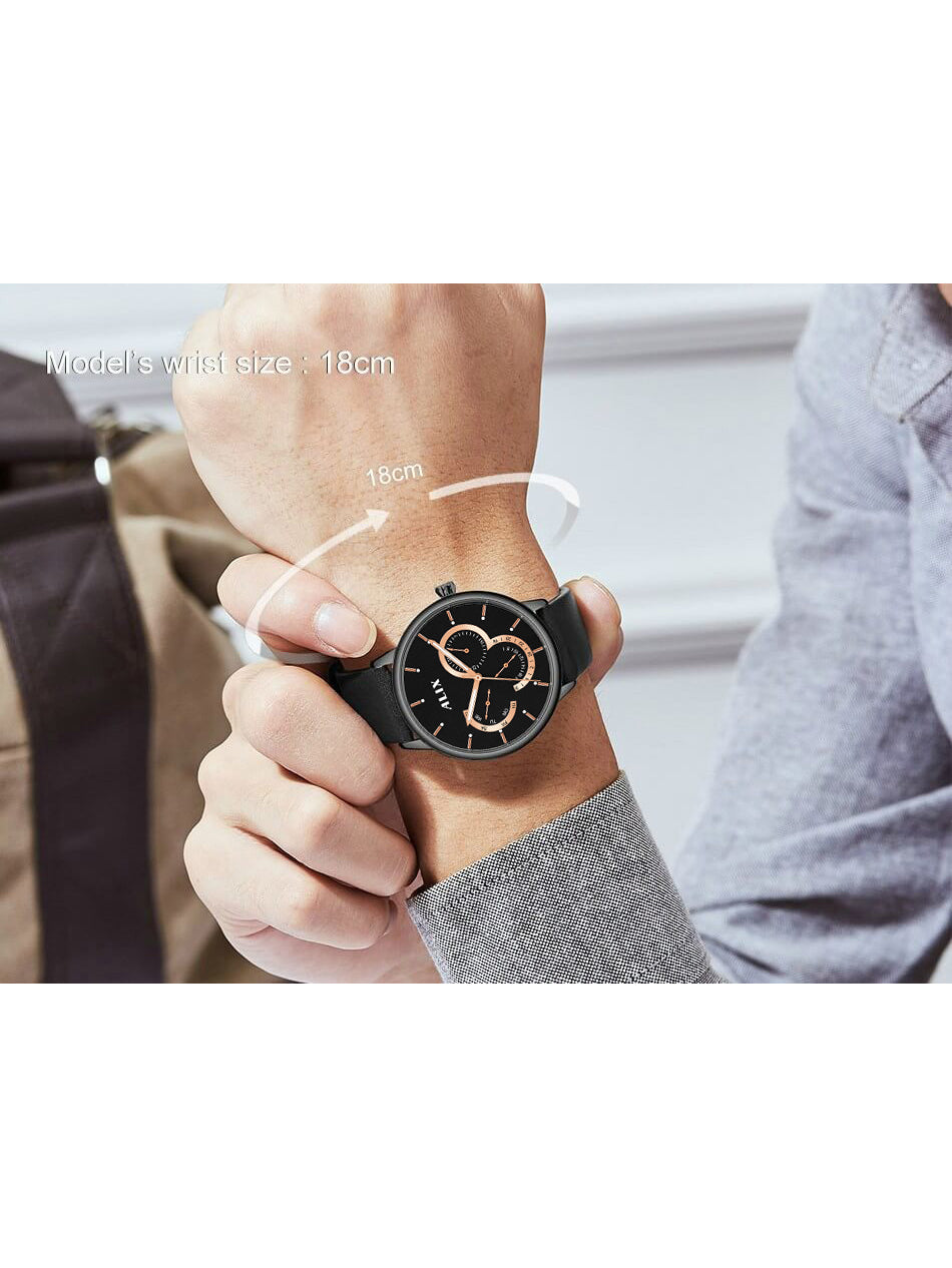 AL3011 Black chronograph analog watch for mens - ALIX