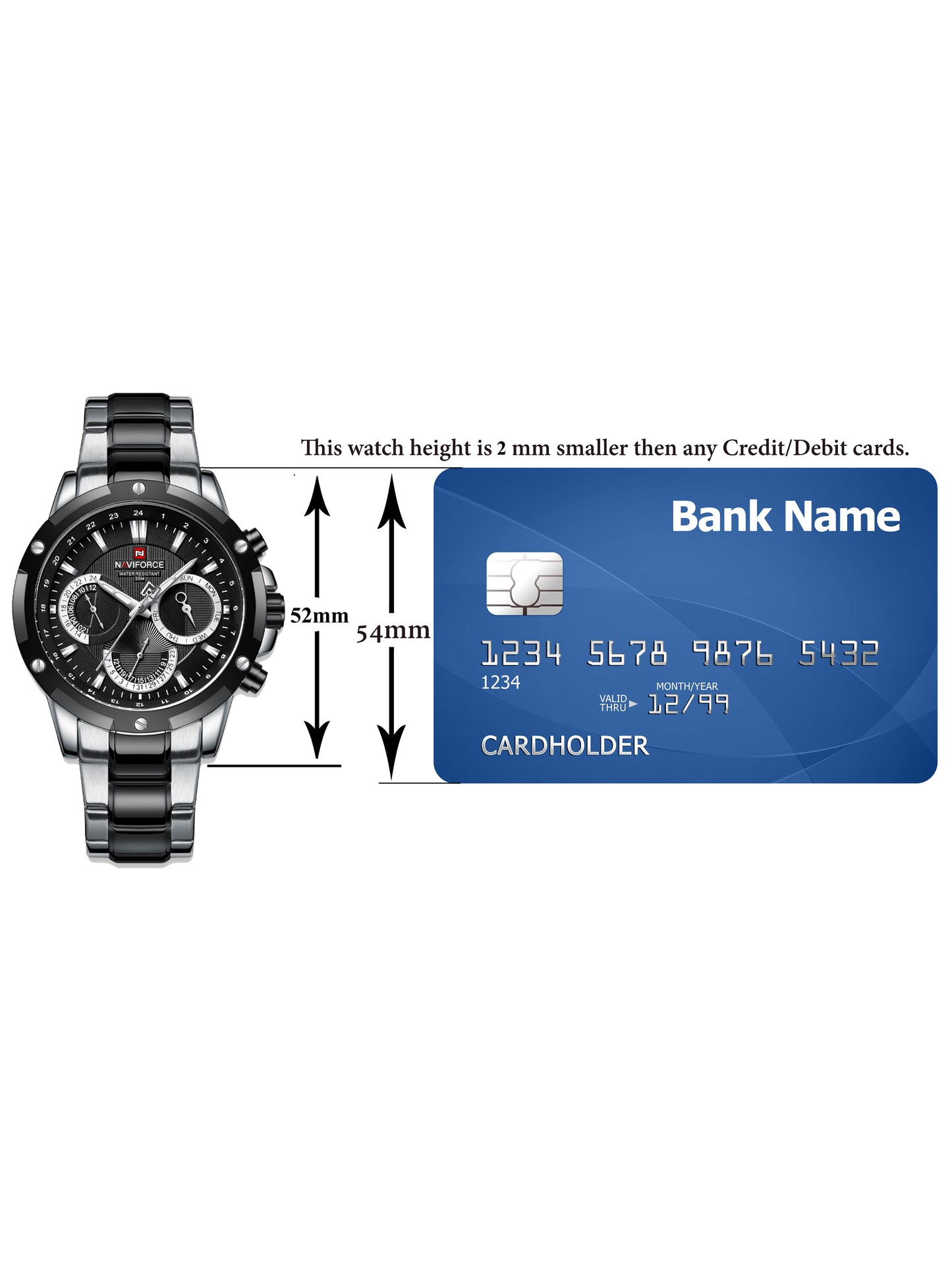 NF9196 SILVER BLACK Chronograph watch for men - NAVIFORCE